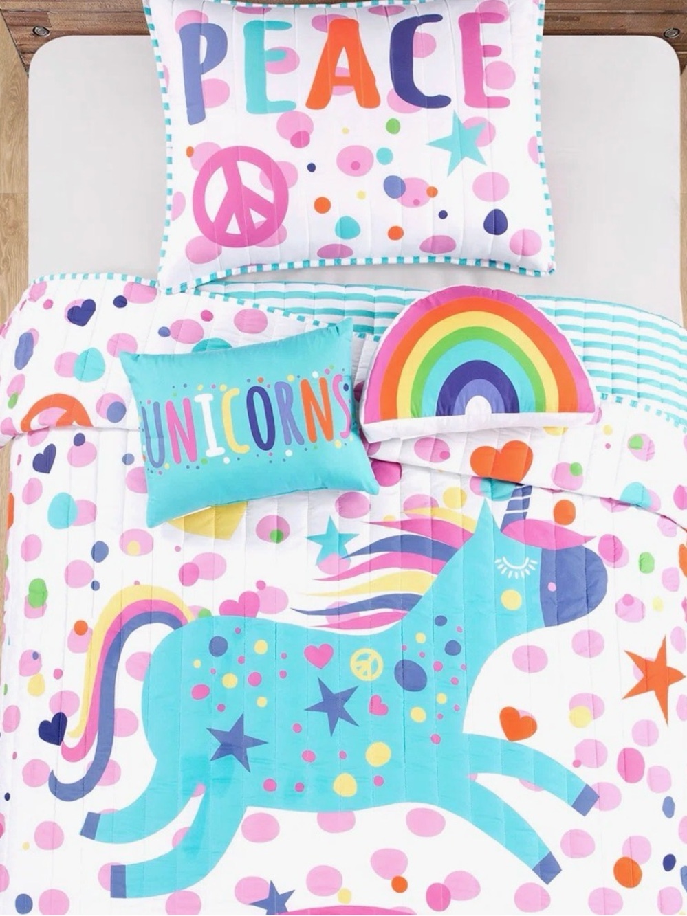 Lush Decor Twin Unicorn/Rainbow Bedding set